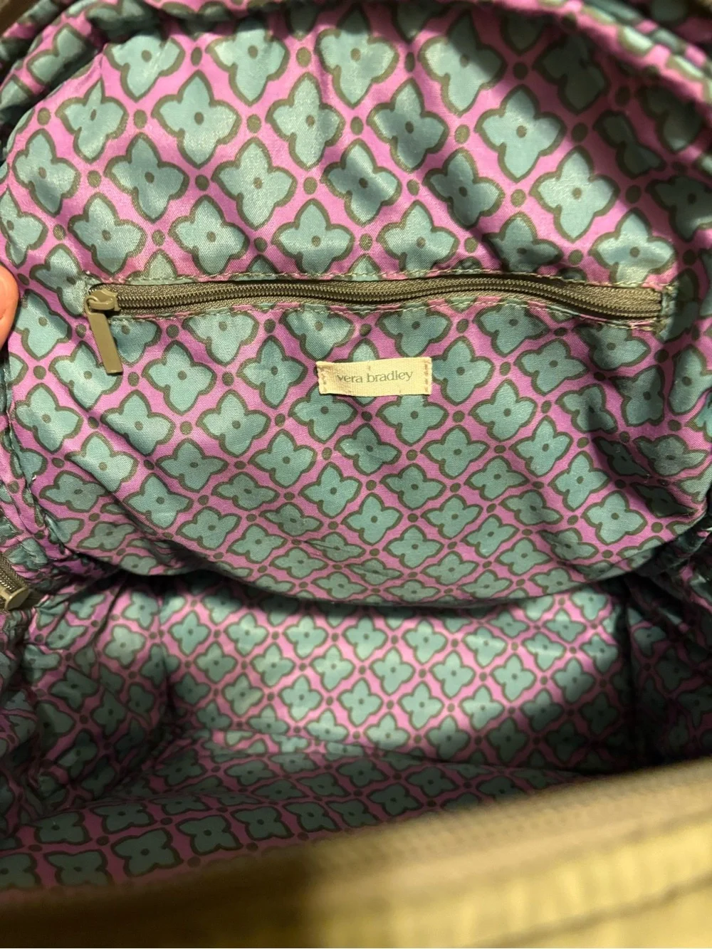 Vera Bradley Quilted Backpack in Olive
